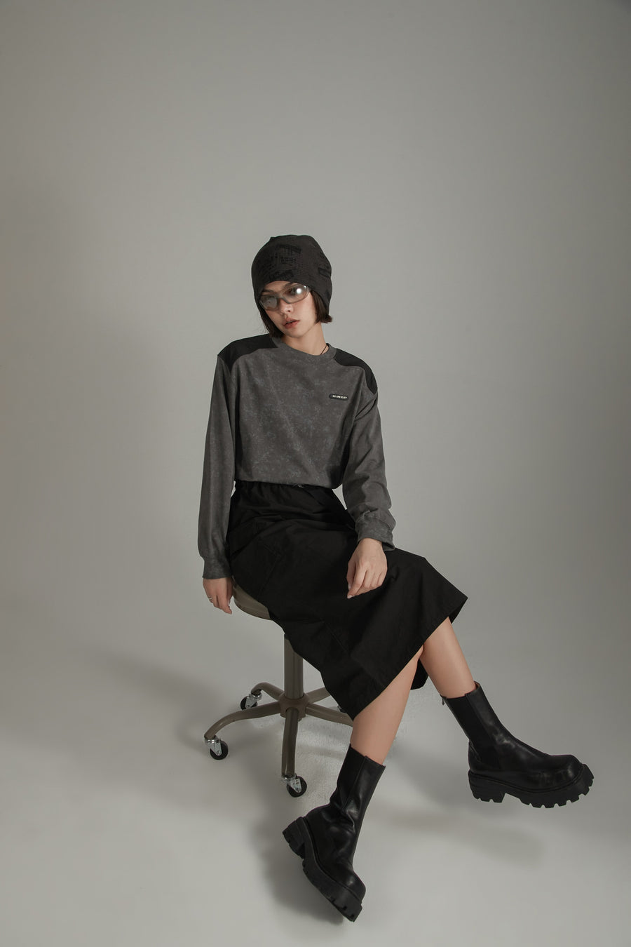 CHUU Contrast Pocket Long Dress