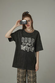 Chuu Size Doesnt Matter Boxy Cotton Short Sleeve T-Shirt