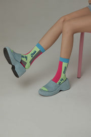 Trendy Contrasting Colors?Made By Chuu Letter High Socks