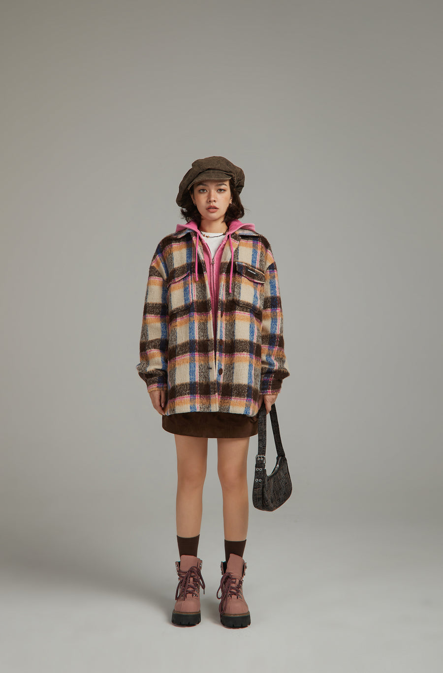 CHUU Multi Color Check Loose Fit Shacket