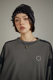 Star Embroidery Color Sweatshirt