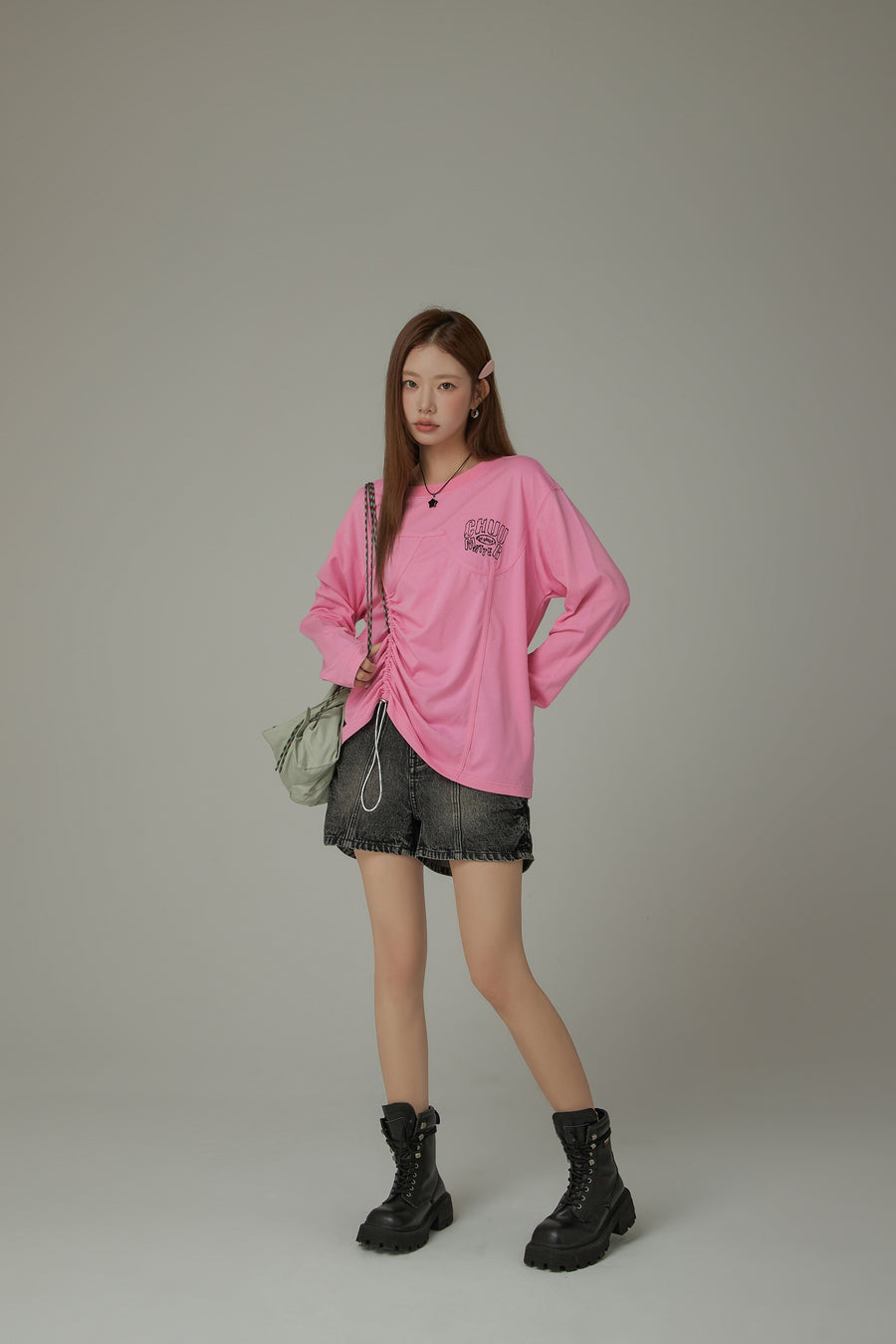 CHUU Drawstring Loosefit Long Sleeve T-Shirt