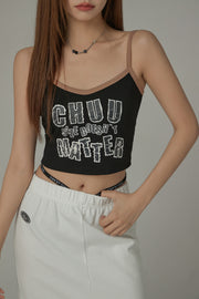 Chuu Size Doesnt Matter Printed Sleeveless Crop Top