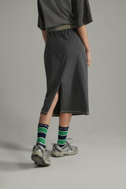 Noe Lettering Striped High Socks