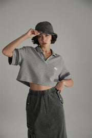 Open Collar Vintage Loose Fit T-Shirt