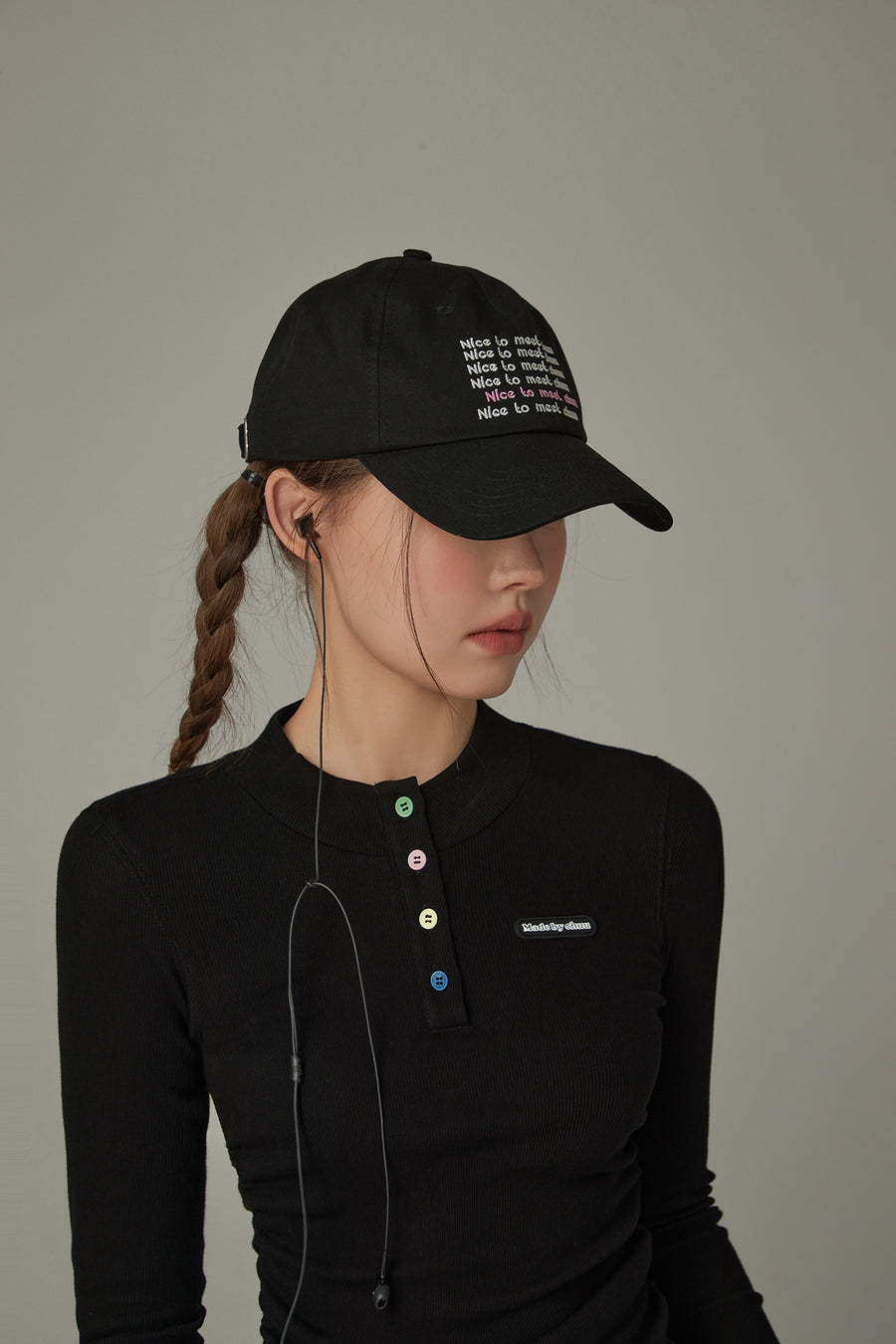 CHUU Lettering Embroidered Ball Cap