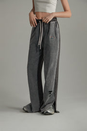 Ankle Slit Bootcut Jogger Pants