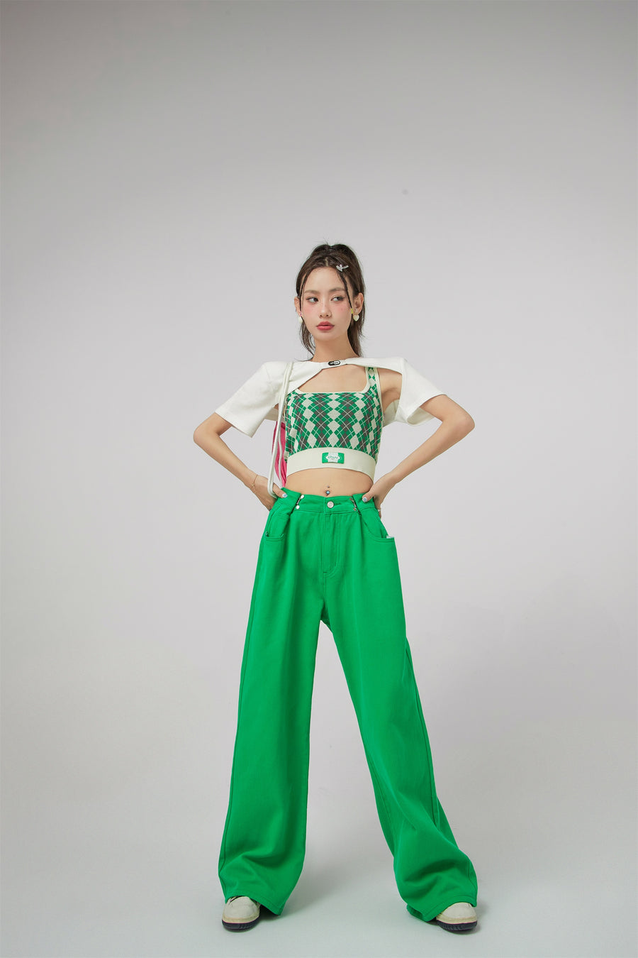 CHUU Summer Adjustable High Waist Wide Leg Pants