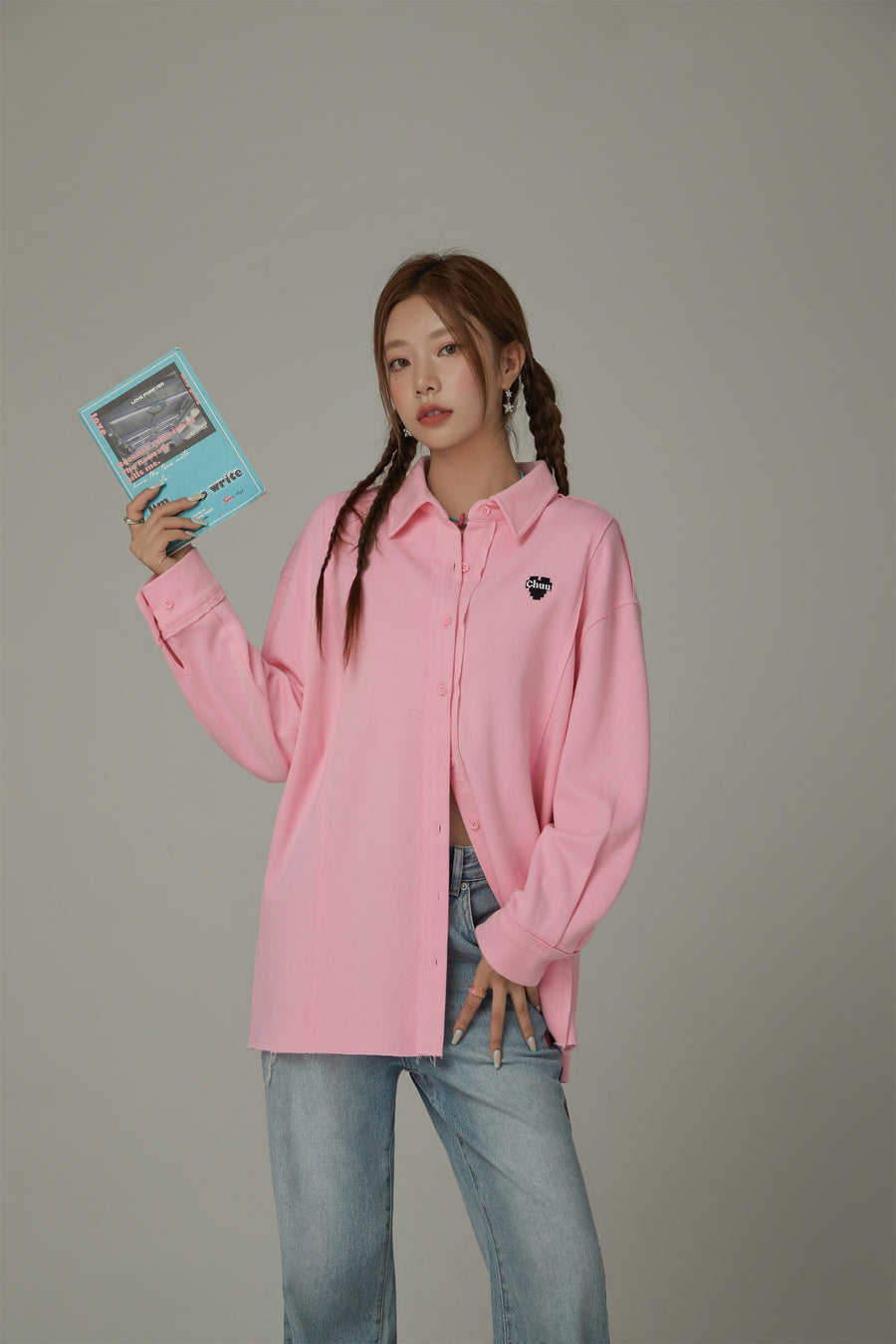 CHUU Embroidered Loose Fit Shirt