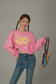 Logo Heart String Crop Sweatshirt