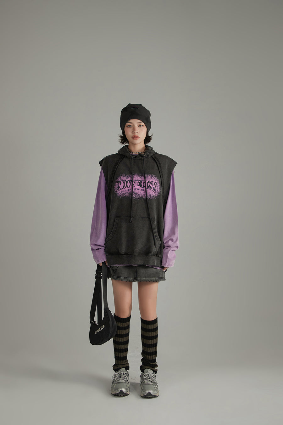 CHUU Logo Loose Fit Hooded Vest