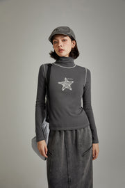 Star High Neck Stitch Top