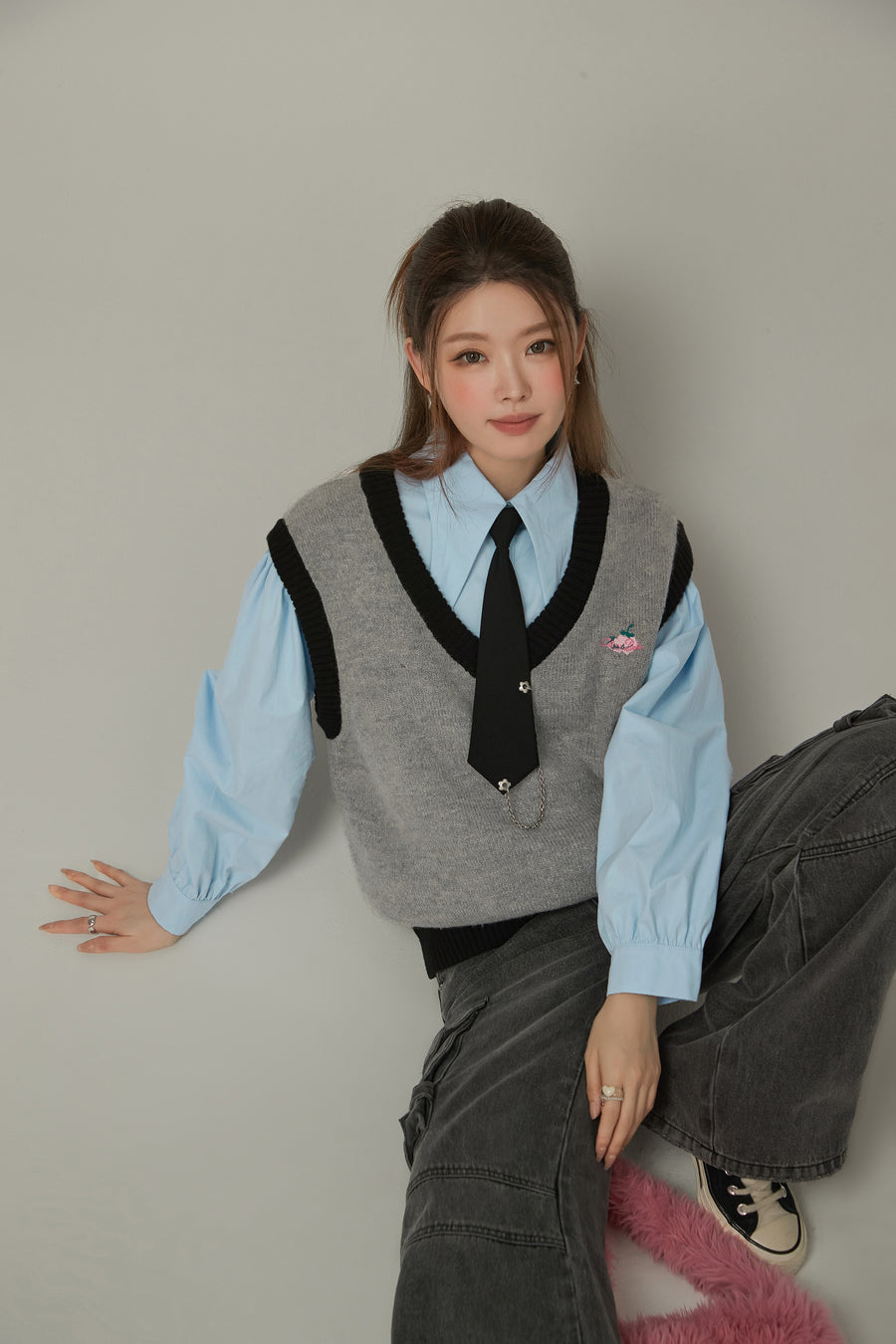 CHUU Color Matching Knit Vest