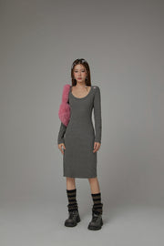 U-Neck Basic Long Dress