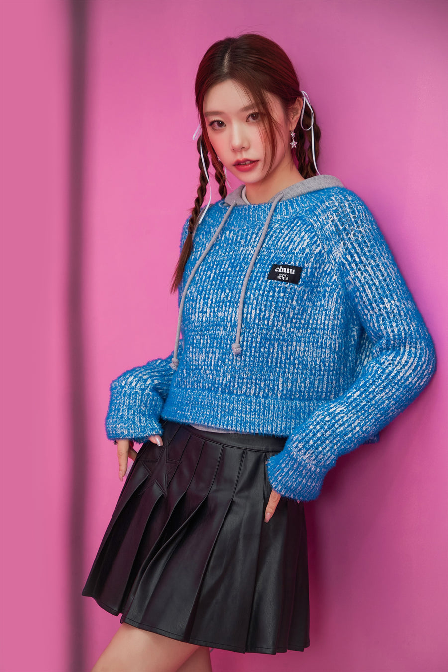 CHUU Color Crop Knit Sweater