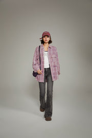 Checked Long Sleeve Boxy Shirt