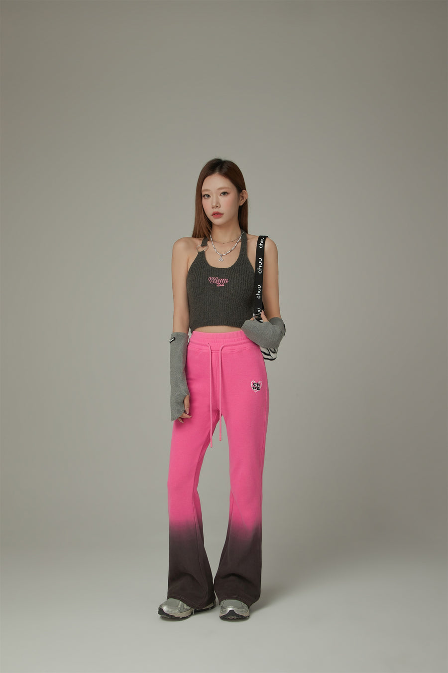 CHUU Color Matching Bootcut String Pants