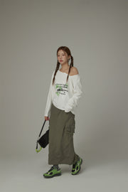 Cargo Pockets Maxi Skirt