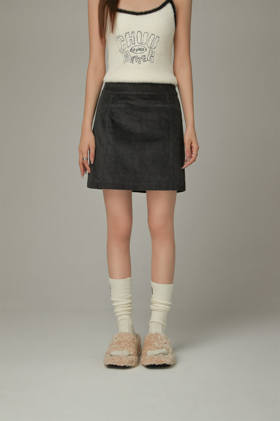 CHUU Lined Corduroy Mini Skirt