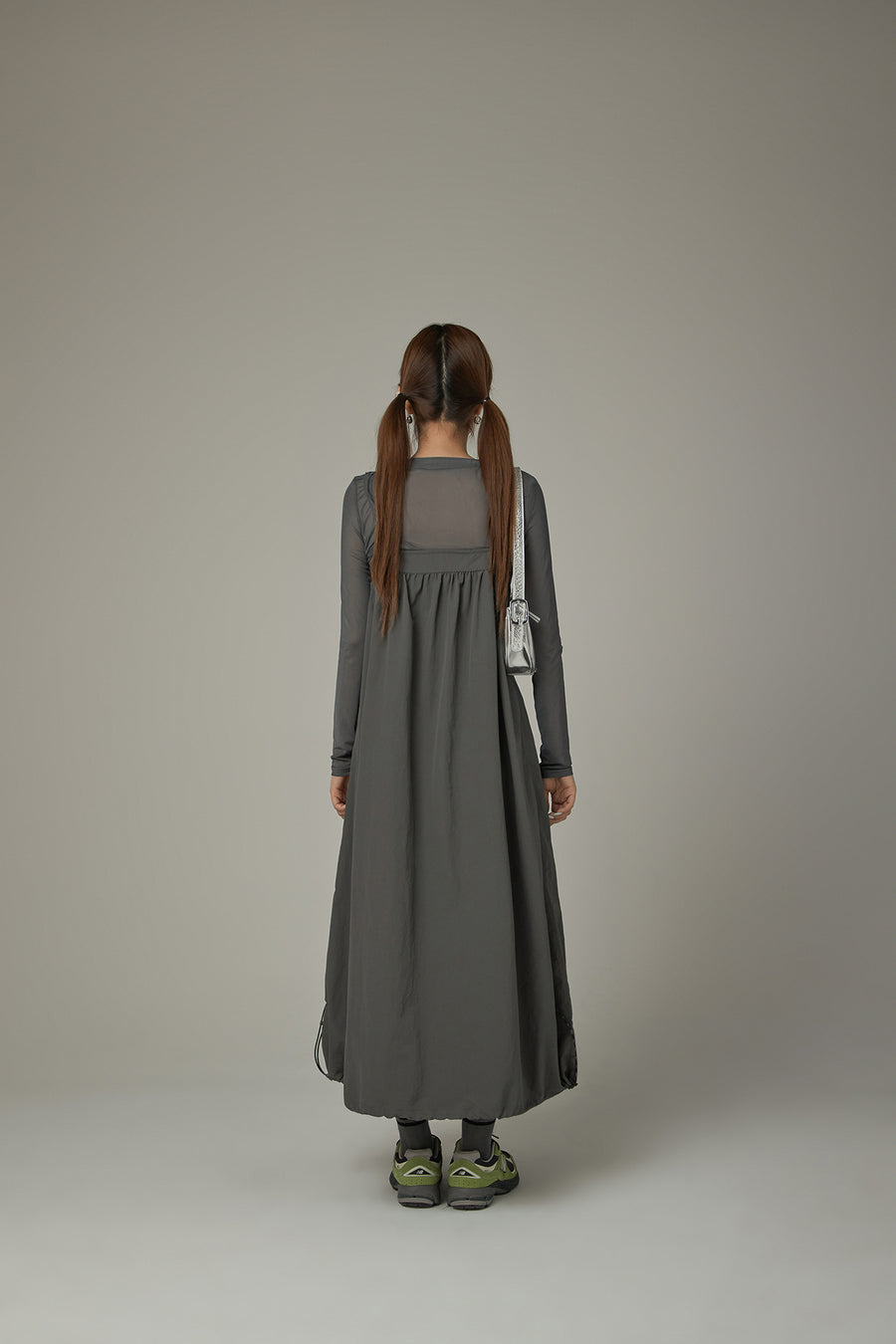 CHUU Drawstring Hem Long Babydoll Dress
