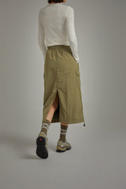 Elastic Waist String Shirring Skirt