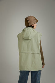 Simple Pocket Hooded Vest