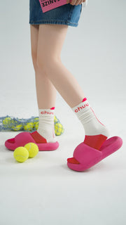 Logo Color Ribbed High Socks