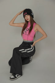 Logo Banding Wide Casual Pants