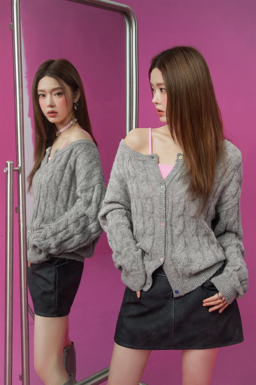 CHUU Twisted Knit Button Cardigan