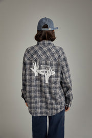 Back Design Loose Fit Check Shirt