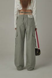 Pocket Straps Cargo Wide Pants