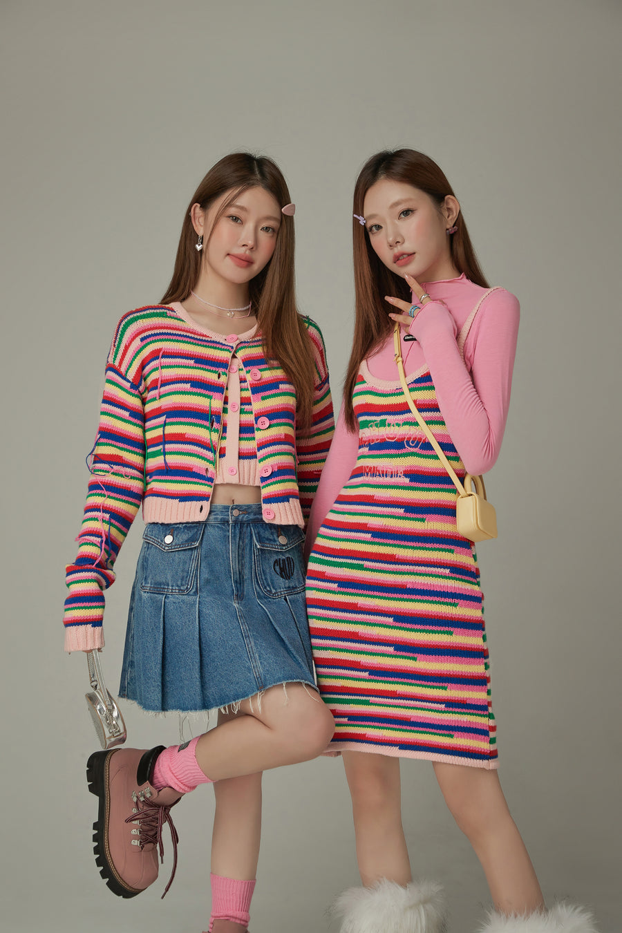 CHUU Rainbow Sleeveless Long Dress