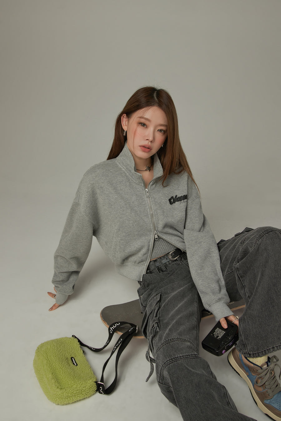 CHUU Sporty Loose Fit Zip-Up