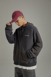 Basicdrawstring Zip-Up Hoodie