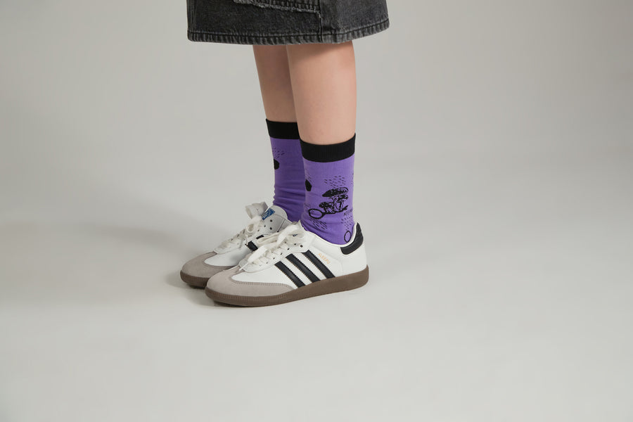 CHUU Mushroom Color High Socks