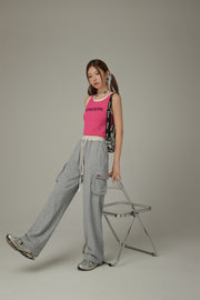 Colorful Logo Pocket String Cargo Pants