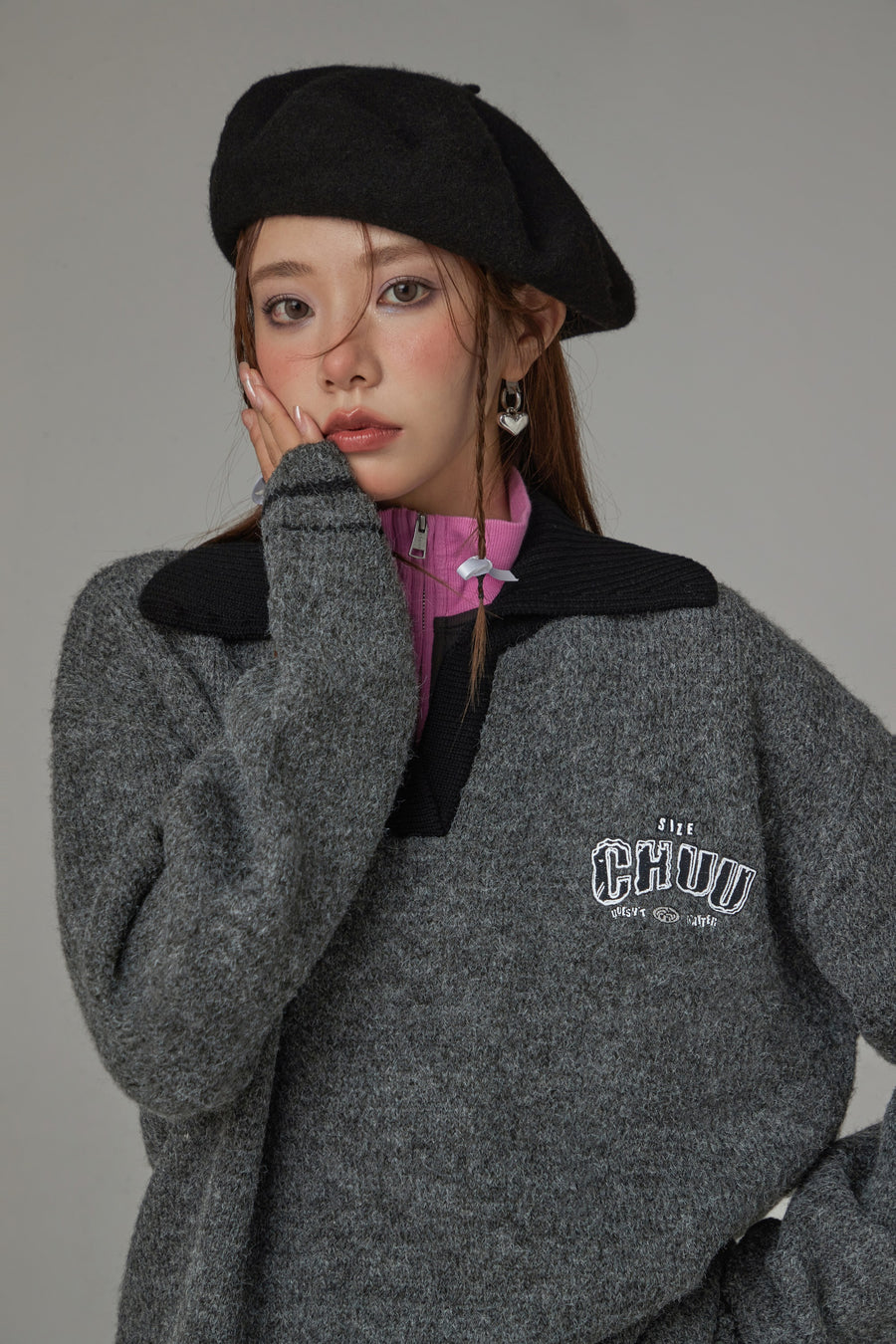 CHUU Color Loose Fit Knit Sweater