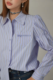 Heart Pocket Stripe Shirt