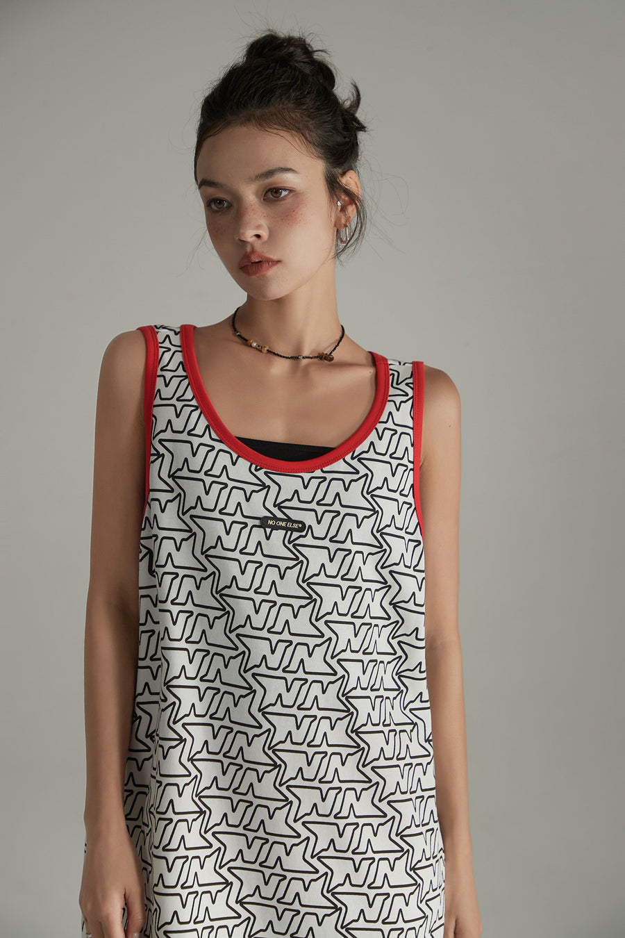 CHUU Sleeveless Logo Symbol Long Dress