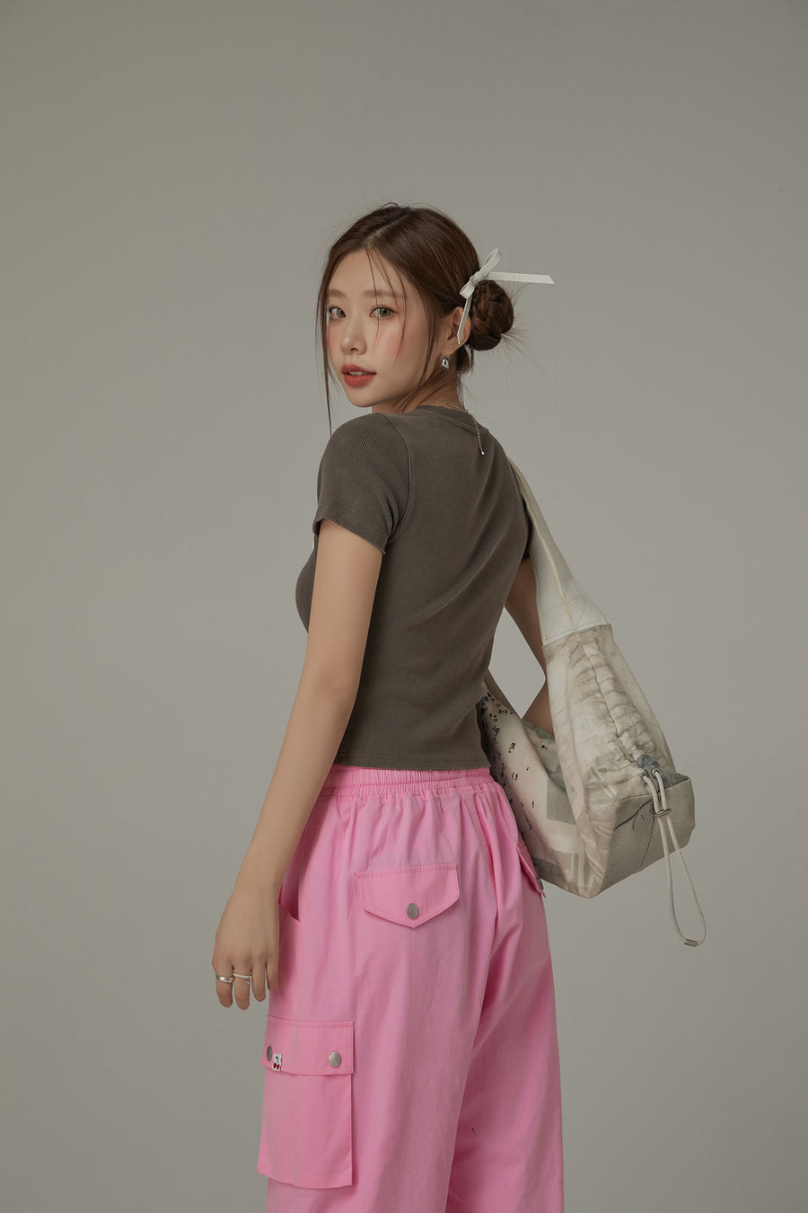 CHUU Logo Heart Cut Out Top