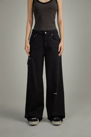 Frayed Sides Pocket Pants