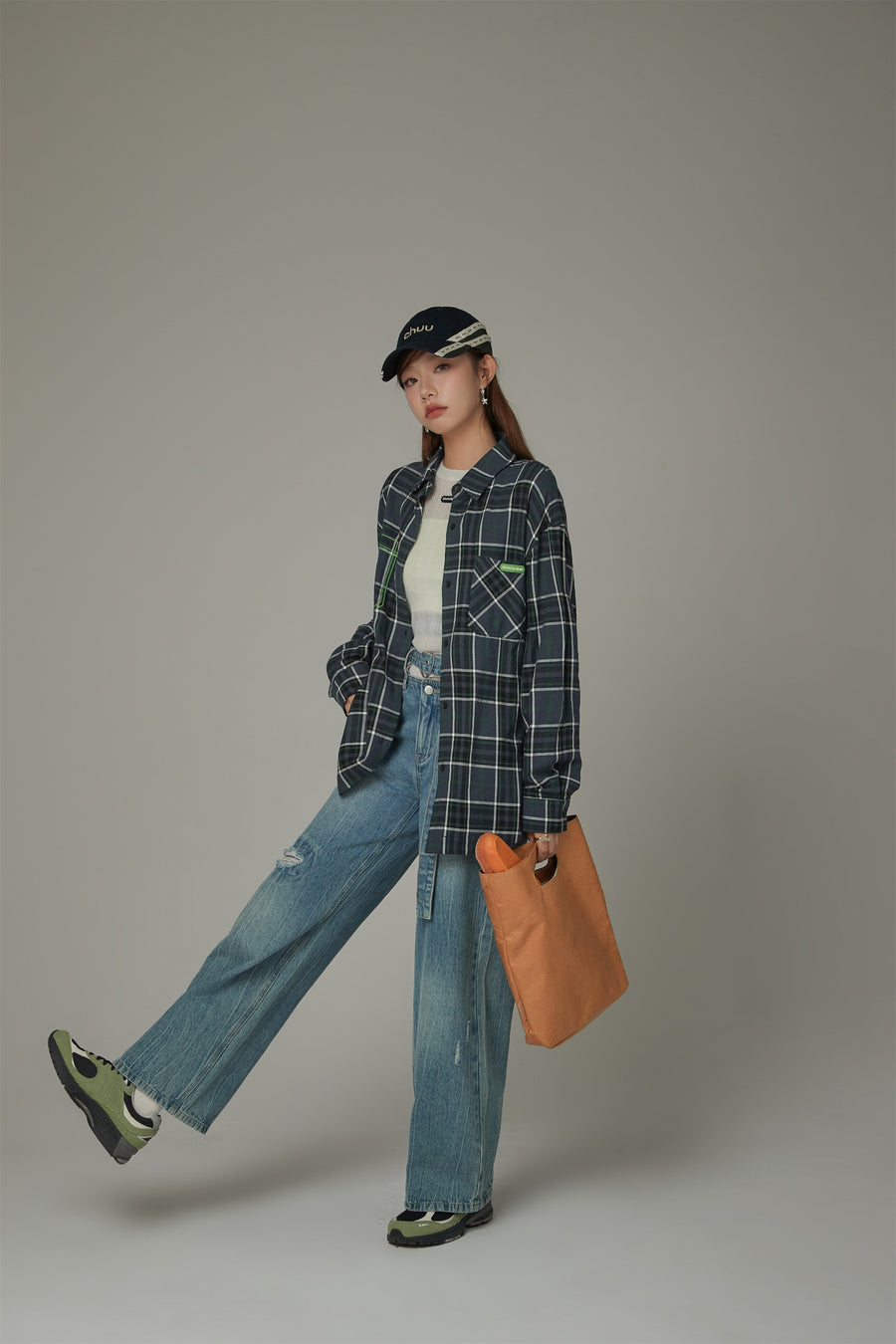 CHUU Checked Loose Fit Long Sleeve Shirt