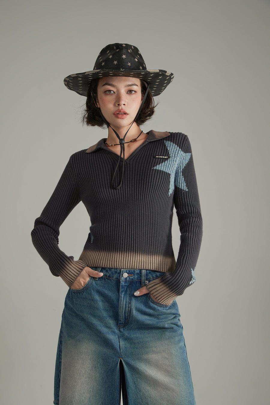 CHUU Vintage Star Knit Sweater