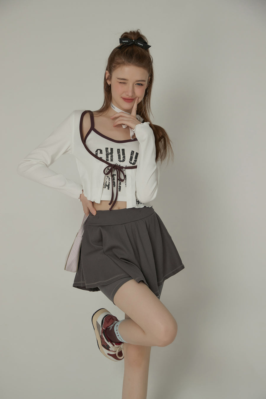 CHUU Sporty Daily Biker Shorts And Tennis Skirt