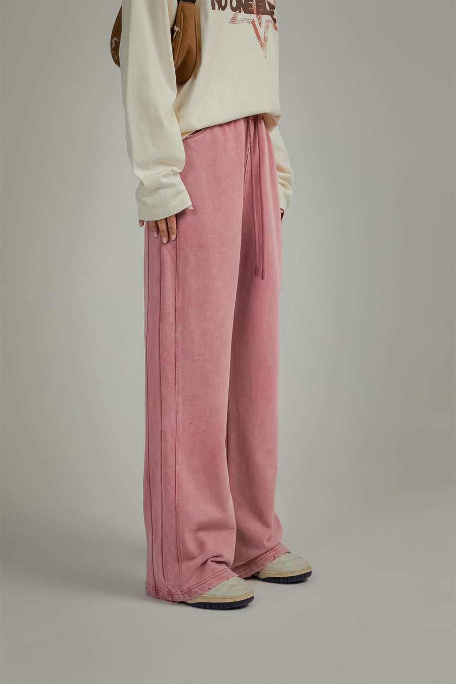 CHUU Simple Wide Casual String Pants