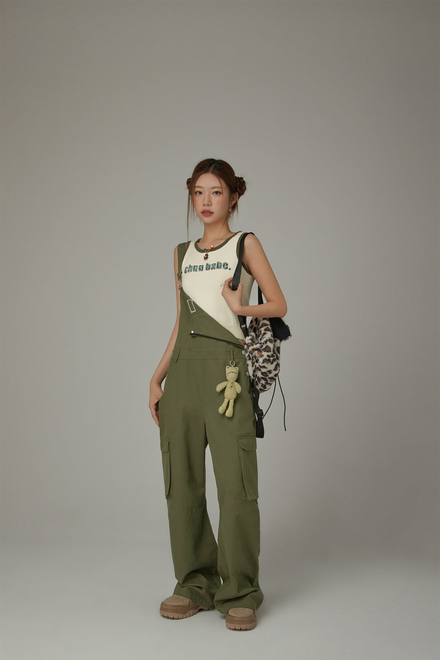 CHUU Logo Lettering Color Knit Sleeveless Top