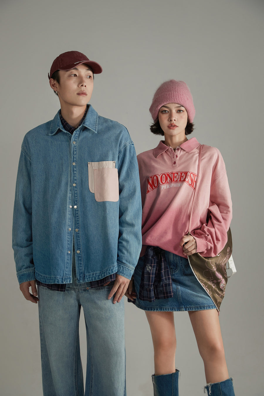 CHUU Polo Neck Boxy Sweatshirt