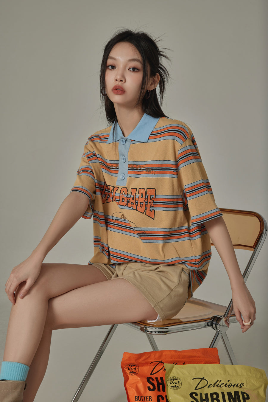 CHUU Multi-Color Chuu Babe Striped T-Shirt