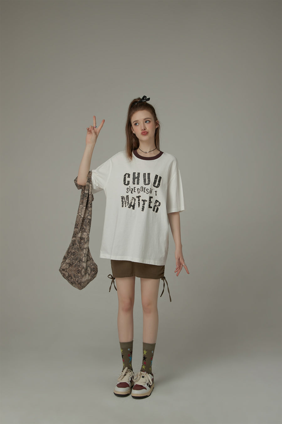 CHUU Chuu Size Doesnt Matter Boxy Cotton Short Sleeve T-Shirt