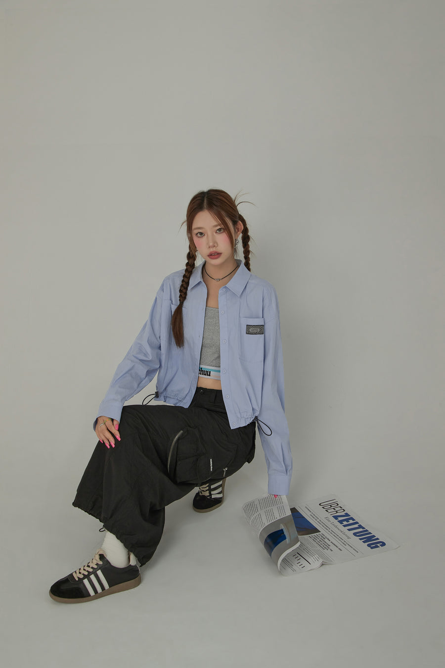 CHUU Drawstring Pocket Classic Shirt